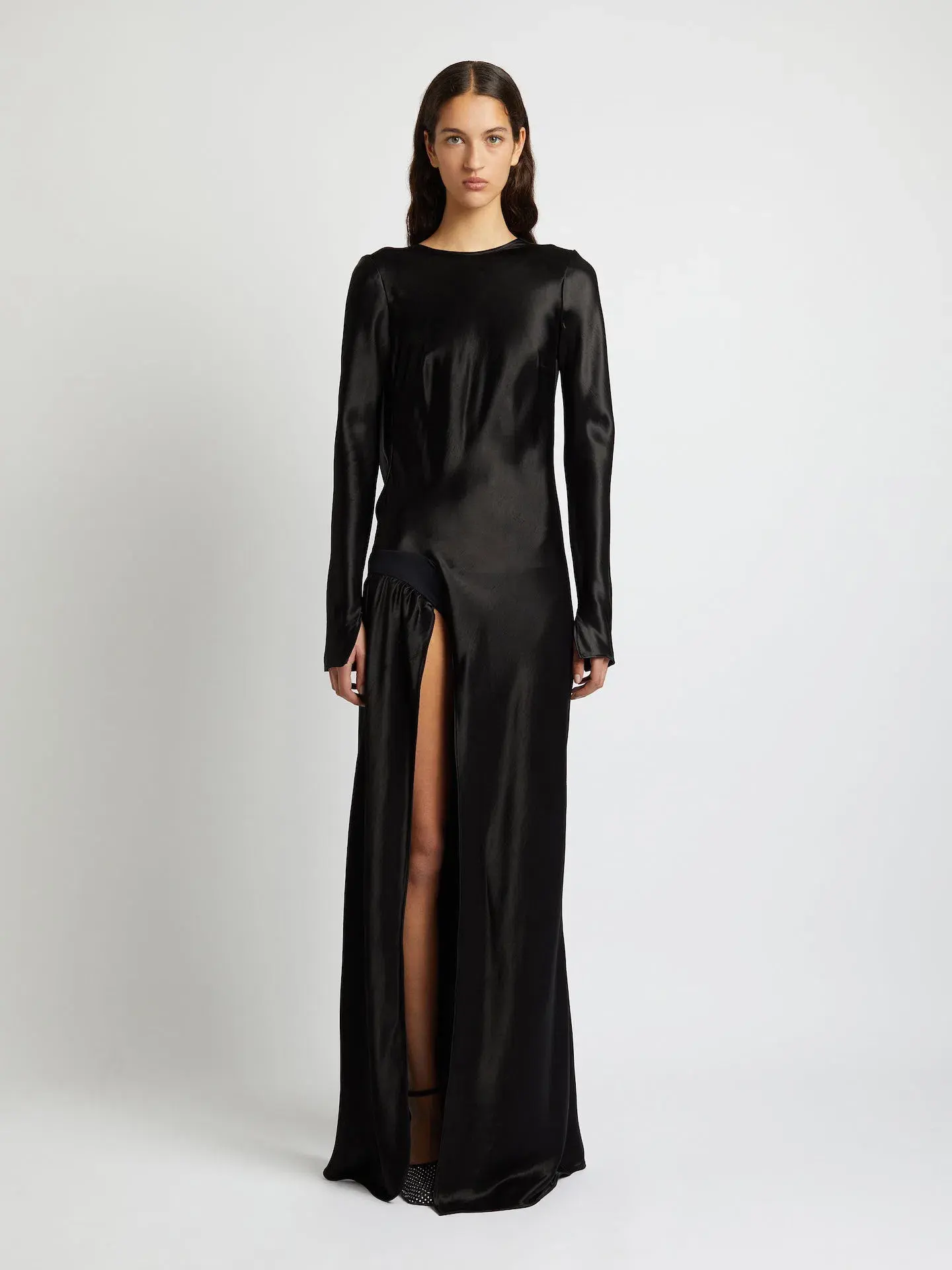 Christopher Esber Palladium Long Sleeve Tuck Dress Black Size 8 - Image 1