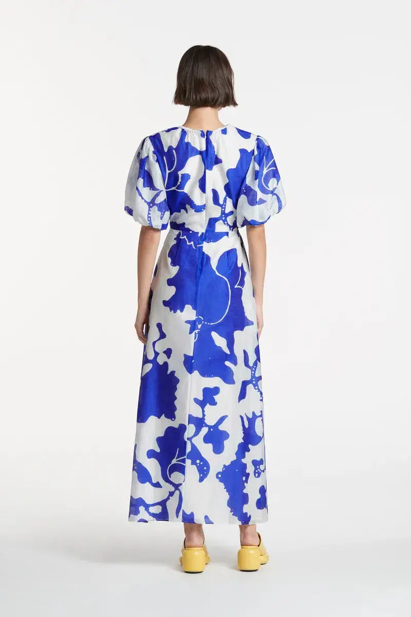 Sir The Label Vivi Puff Sleeve Midi Dress Blue Size 0/ AU 8 - Image 3