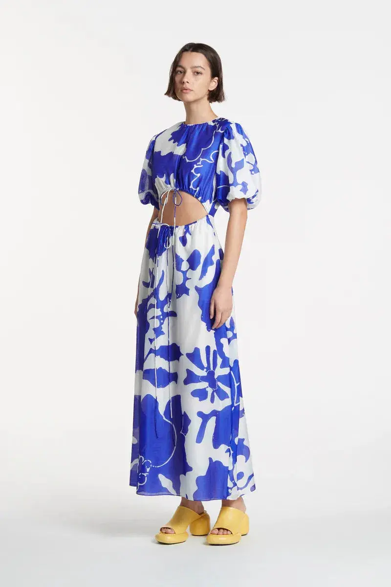 Sir The Label Vivi Puff Sleeve Midi Dress Blue Size 0/ AU 8 - Image 2