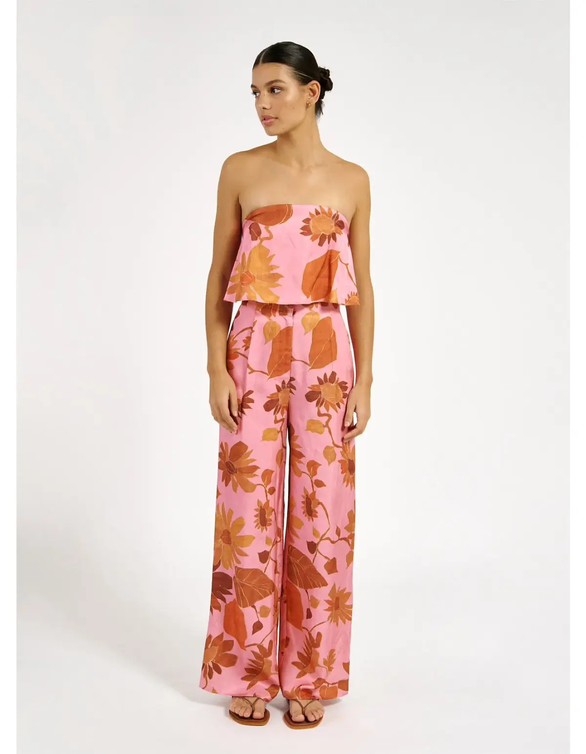 Roame Elma Bustier & Beckford Pant Set Pink & Floral Size 2/ AU 10 - Image 1