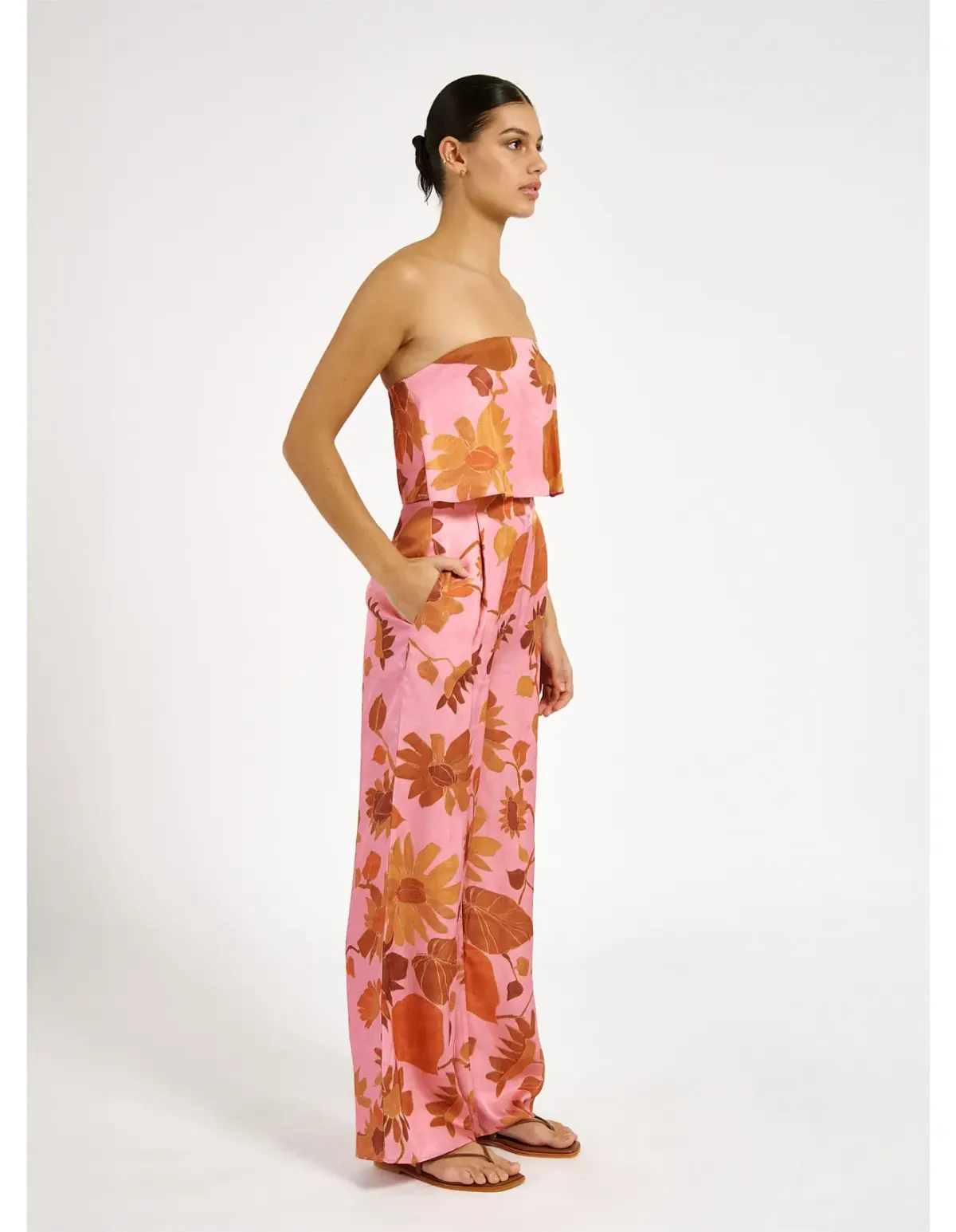 Roame Elma Bustier & Beckford Pant Set Pink & Floral Size 2/ AU 10 - Image 2