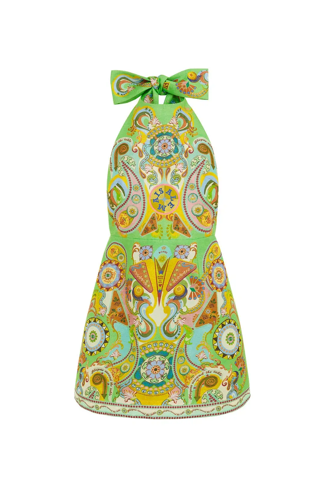 Alemais Pinball Mini Dress Green Print Size 12 - Image 3