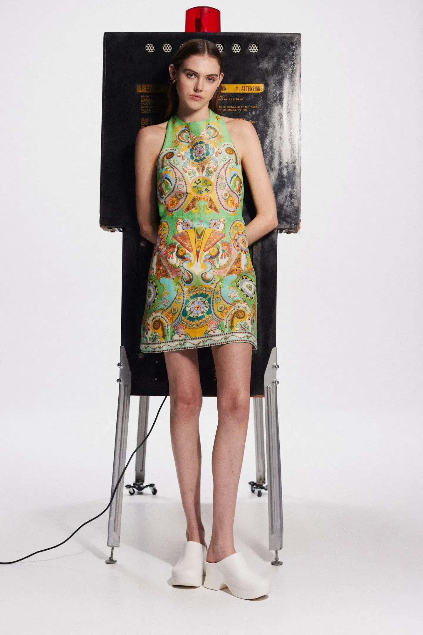 Alemais Pinball Mini Dress Green Print Size 12 - Image 1