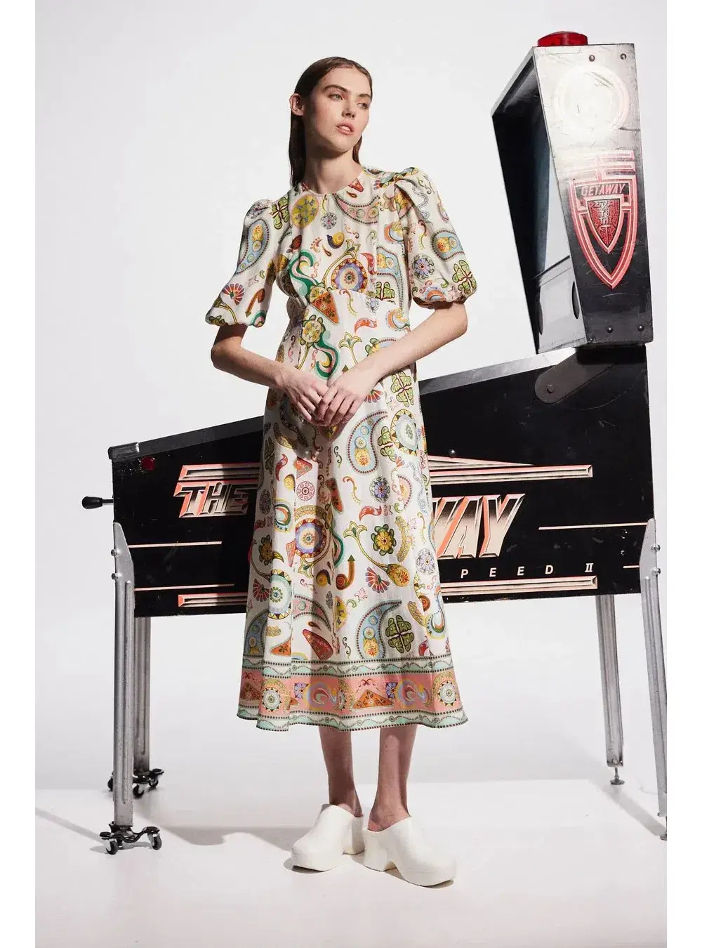 Alemais Arcade Midi Dress Print Size 12 for rent on The Volte - main image