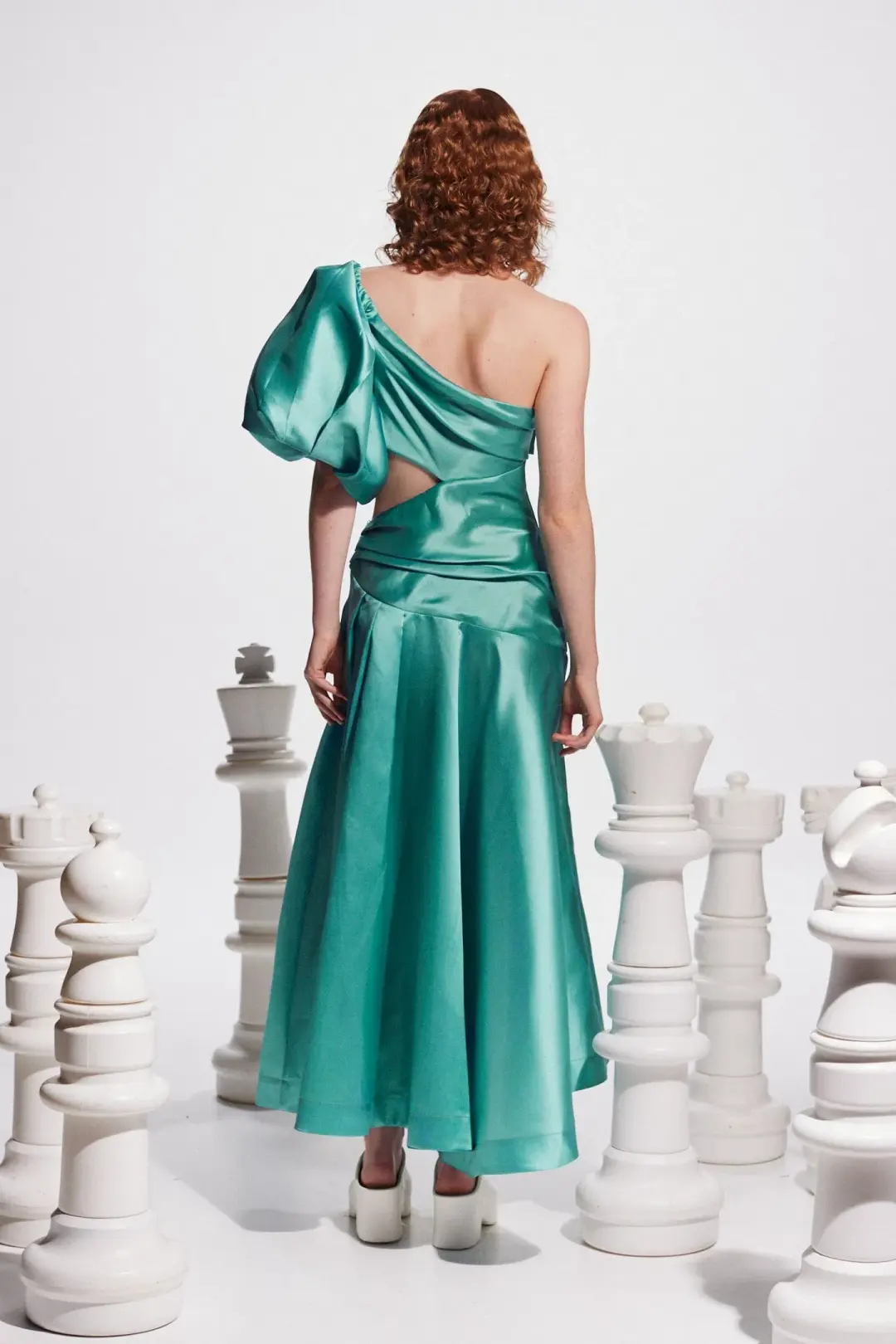 Alemais Regent Jade Gown Green Print Size 10 for rent on The Volte - main image