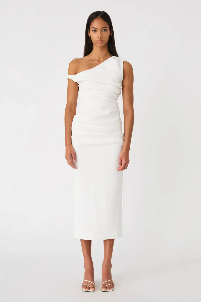 MISHA Alaska Crepe Midi Dress White Size 8  - Image 1