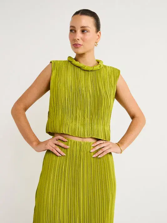 Rachel Gilbert Ziara Top and Skirt Set Green Size 18 for rent on The Volte - main image