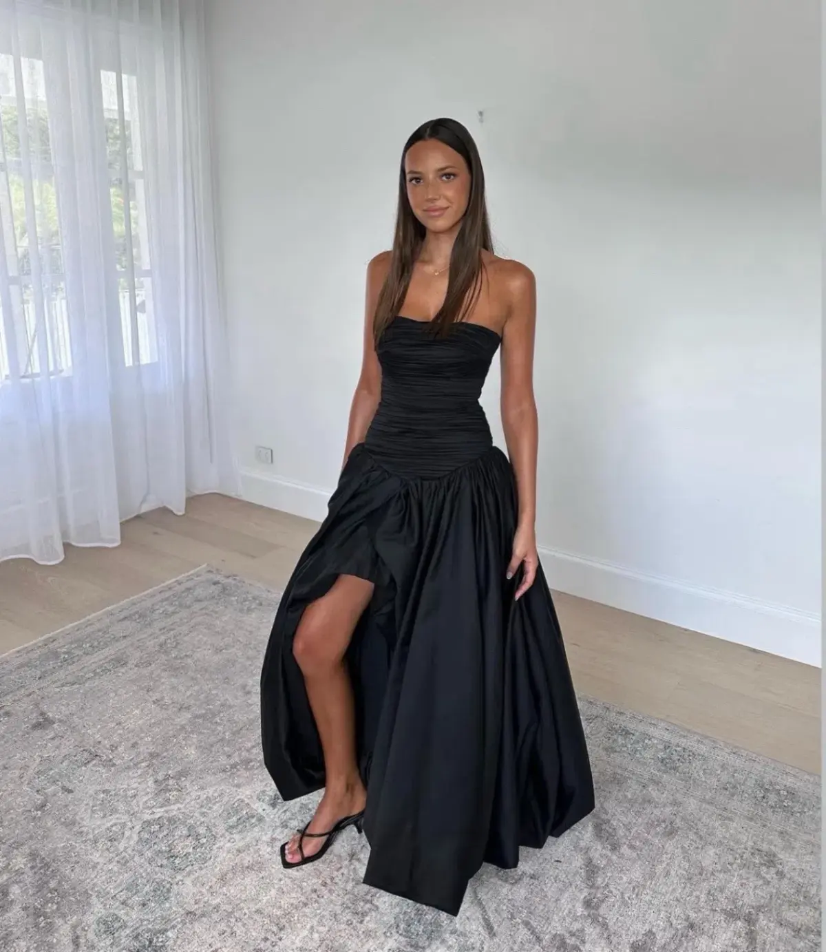 Aje Violette Bubble Hem Maxi Dress Black Size AU 4 - Image 4