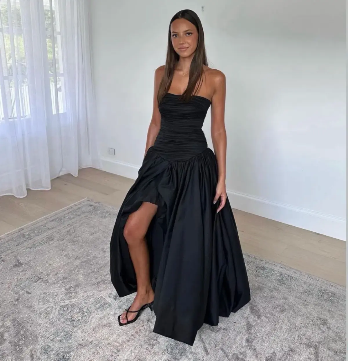 Aje Violette Bubble Hem Maxi Dress Black Size AU 4 - Image 3