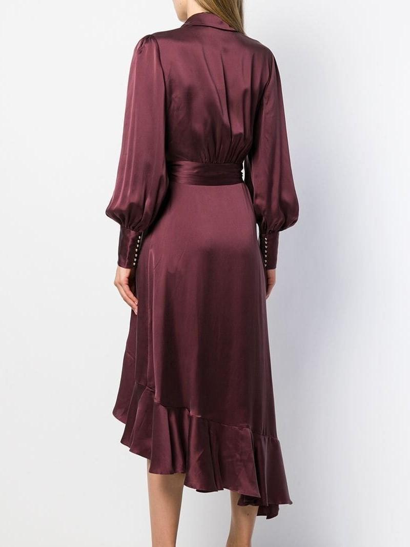 Zimmermann Espionage Wrap Dress Burgundy Size 1 /AU 10  - Image 4