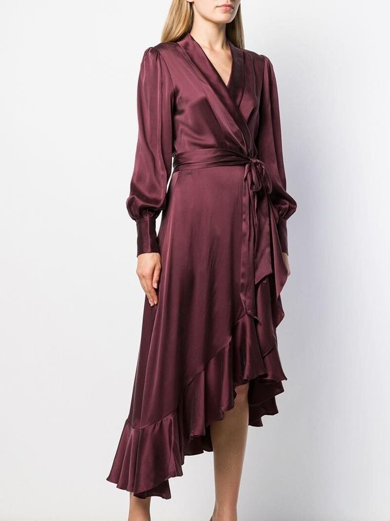 Zimmermann Espionage Wrap Dress Burgundy Size 1 /AU 10  - Image 3