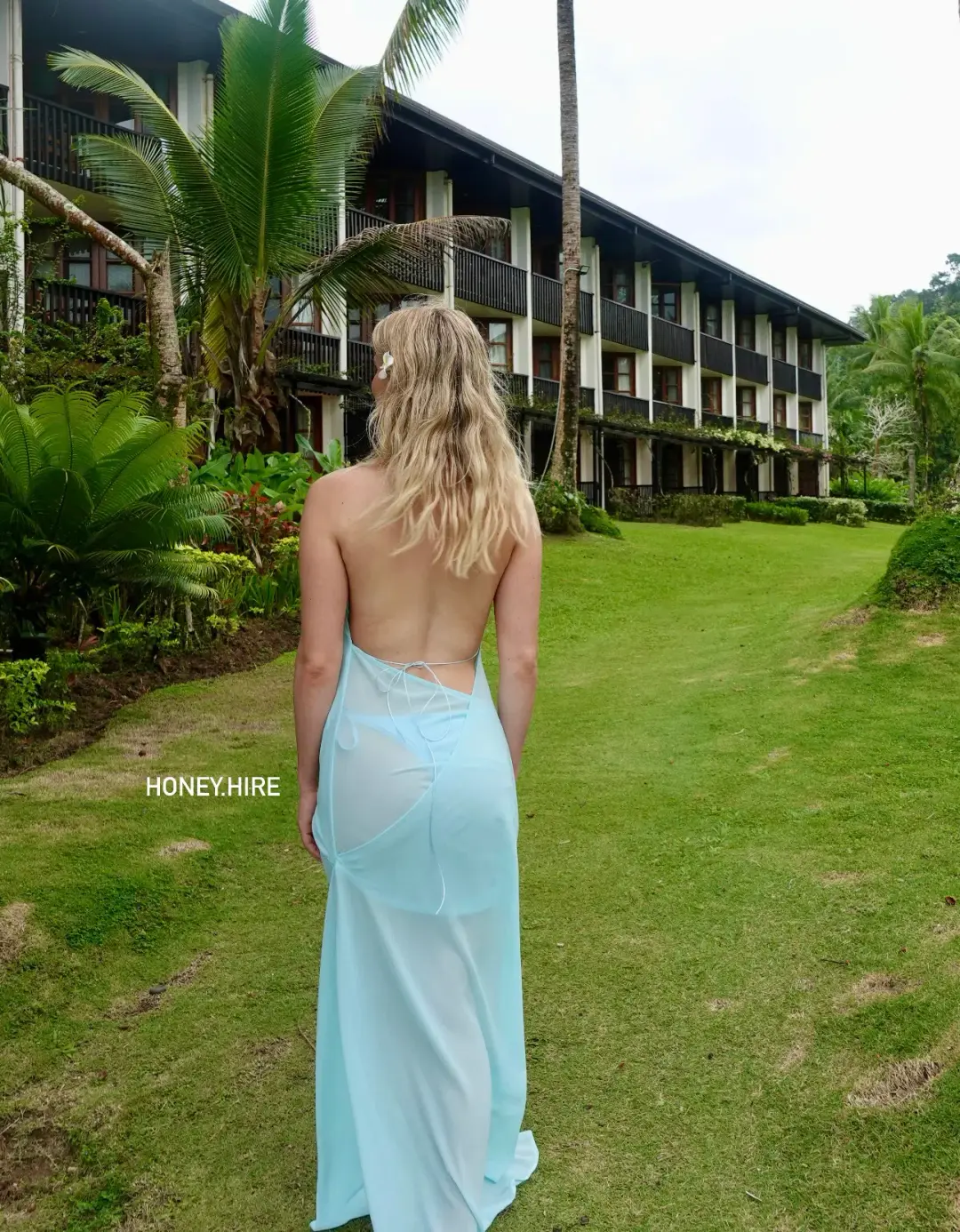 Natalie Rolt Anastasia Mini Dress Baby Blue Size 2 / AU 10 for rent on The Volte - main image