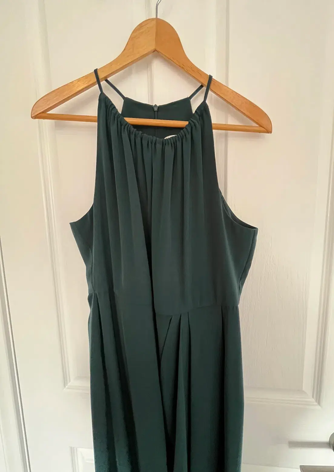 Shona Joy Core High Neck Ruched Dress Emerald Size AU 14 - Image 3