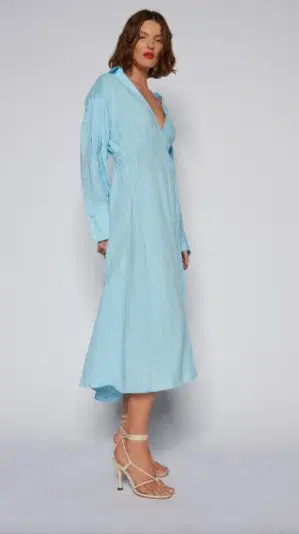 Scanlan Theodore Linen Wrap Dress for rent on The Volte - main image