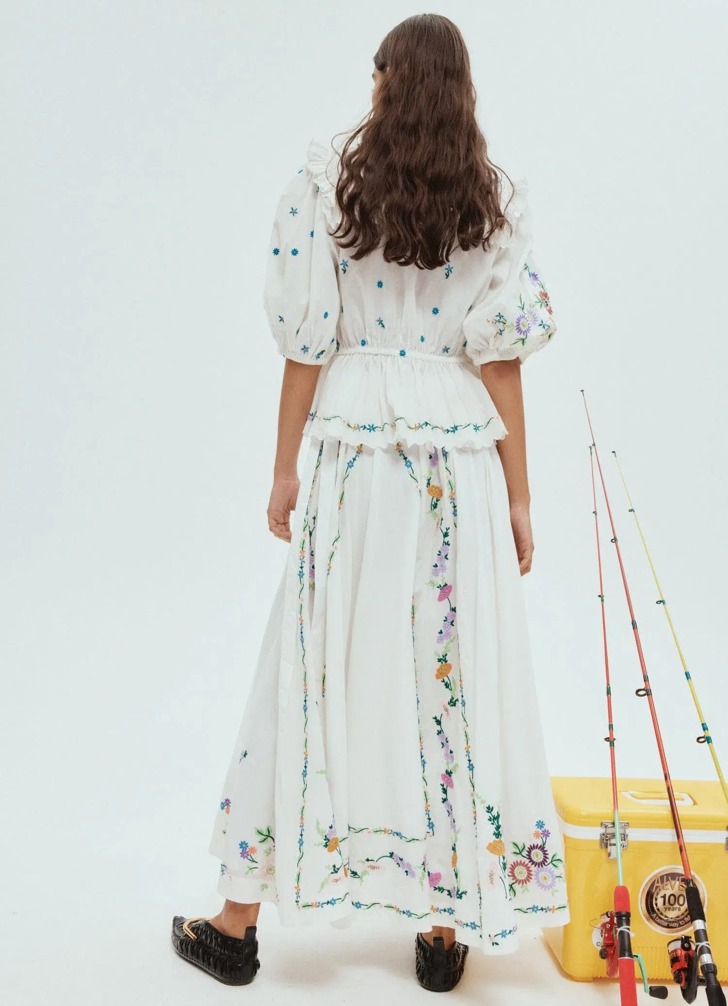 Alemais Willa Embroidered Blouse and Skirt Set Floral Size 14 - Image 3