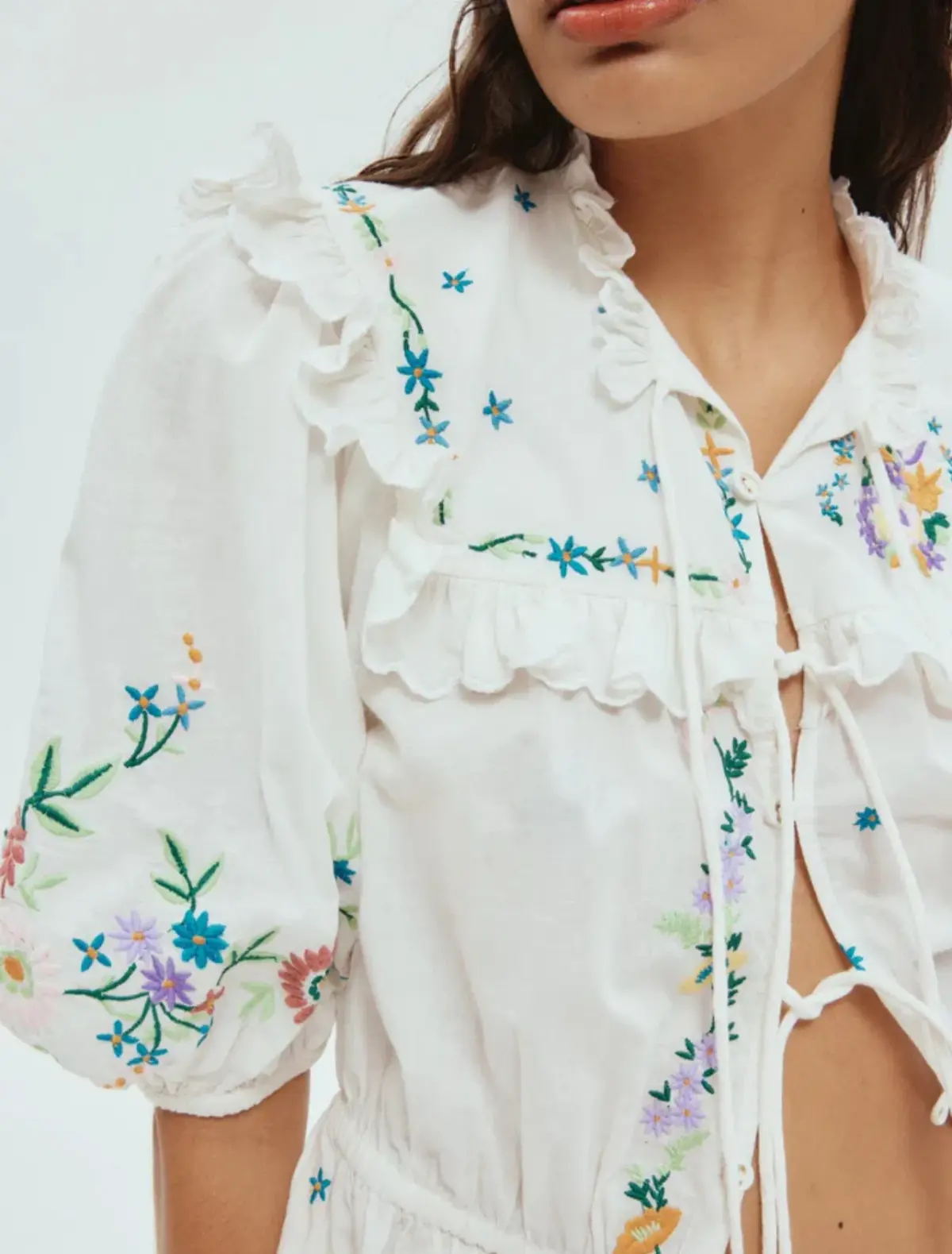 Alemais Willa Embroidered Blouse and Skirt Set Floral Size 14 - Image 5