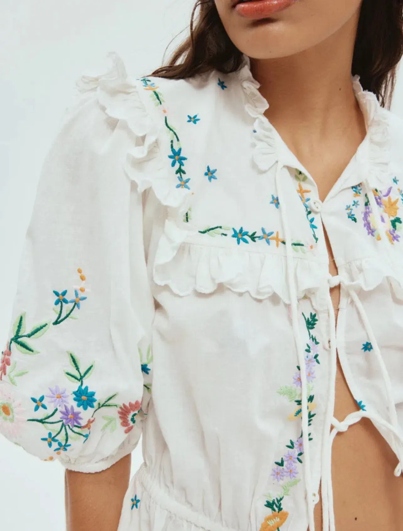 Alemais Willa Embroidered Blouse and Skirt Set Floral Size 14 - Image 5