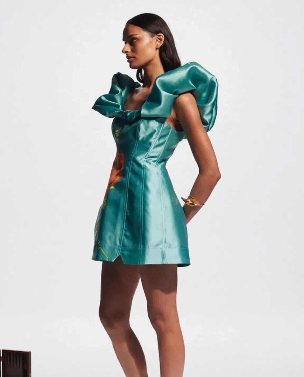 Alemais Regent Mini Dress Jade Green Size 16 - Image 2