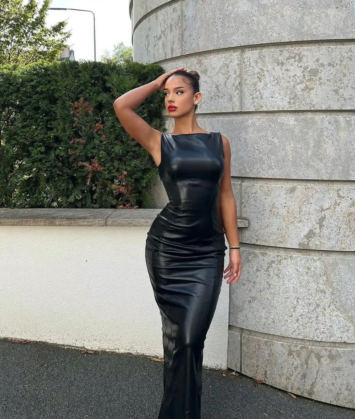 House of CB Sahara Vegan Leather Maxi Dress Black Size M / AU 10 - Image 5