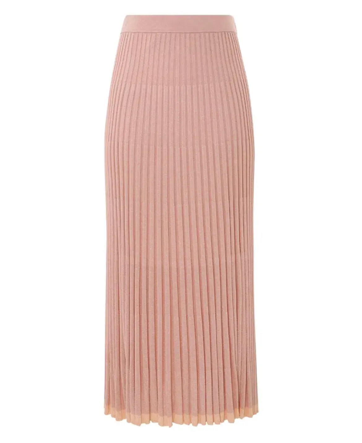 Zimmermann Natura Metallic Polo and Midi Skirt Set Peach Size 0/AU 8 - Image 5