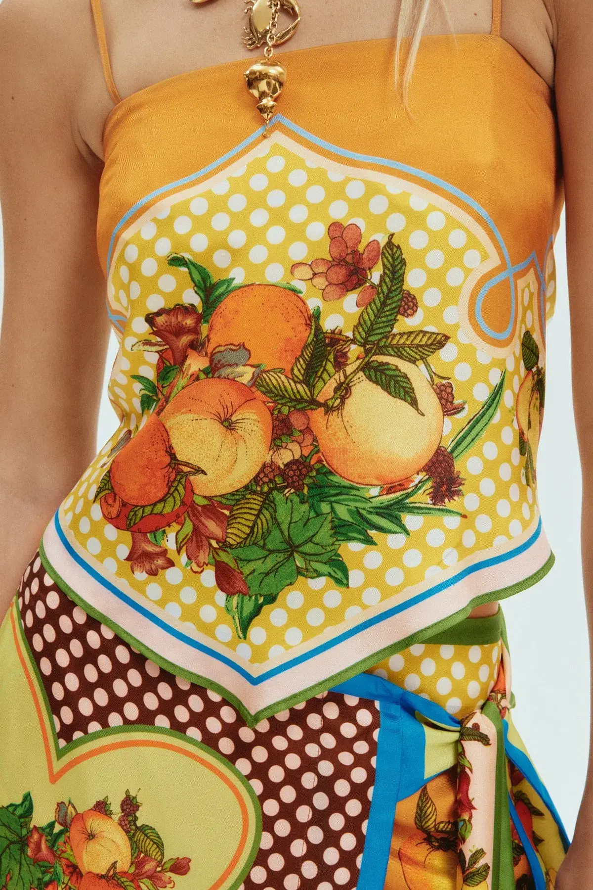 Alemais Lemonis Silk Scarf Top Size AU 8 and Silk Skirt Size AU 12 Set Multi - Image 4