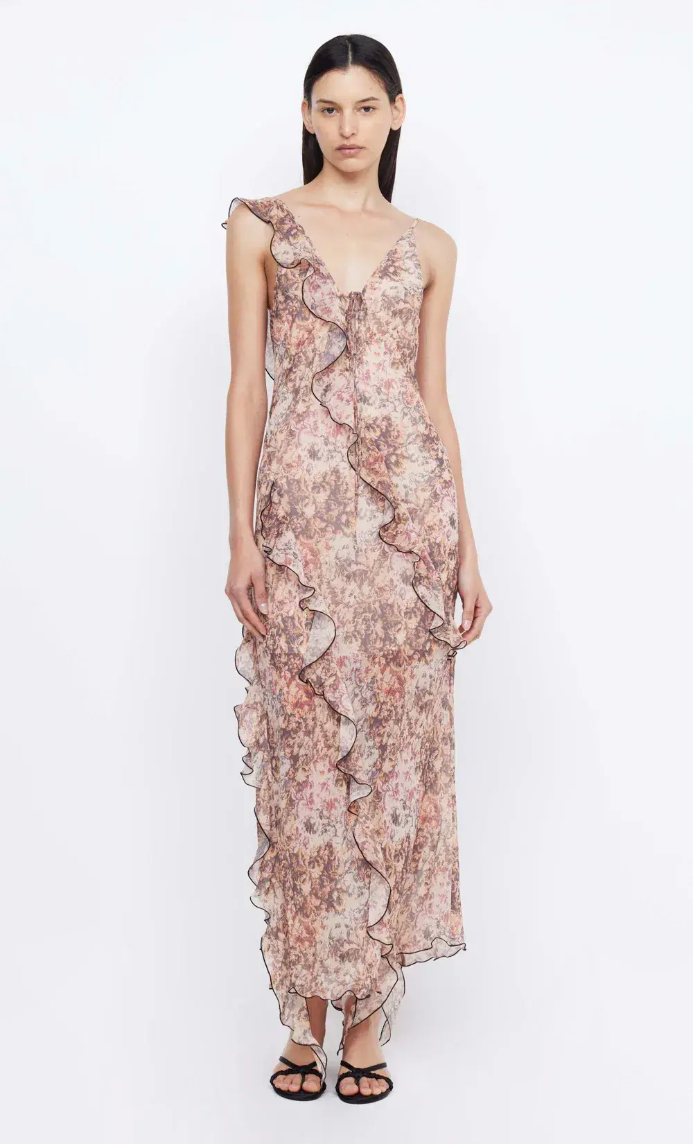 Bec & Bridge Courtney Frill Maxi Dress Versailles Floral Size 6 - Image 3