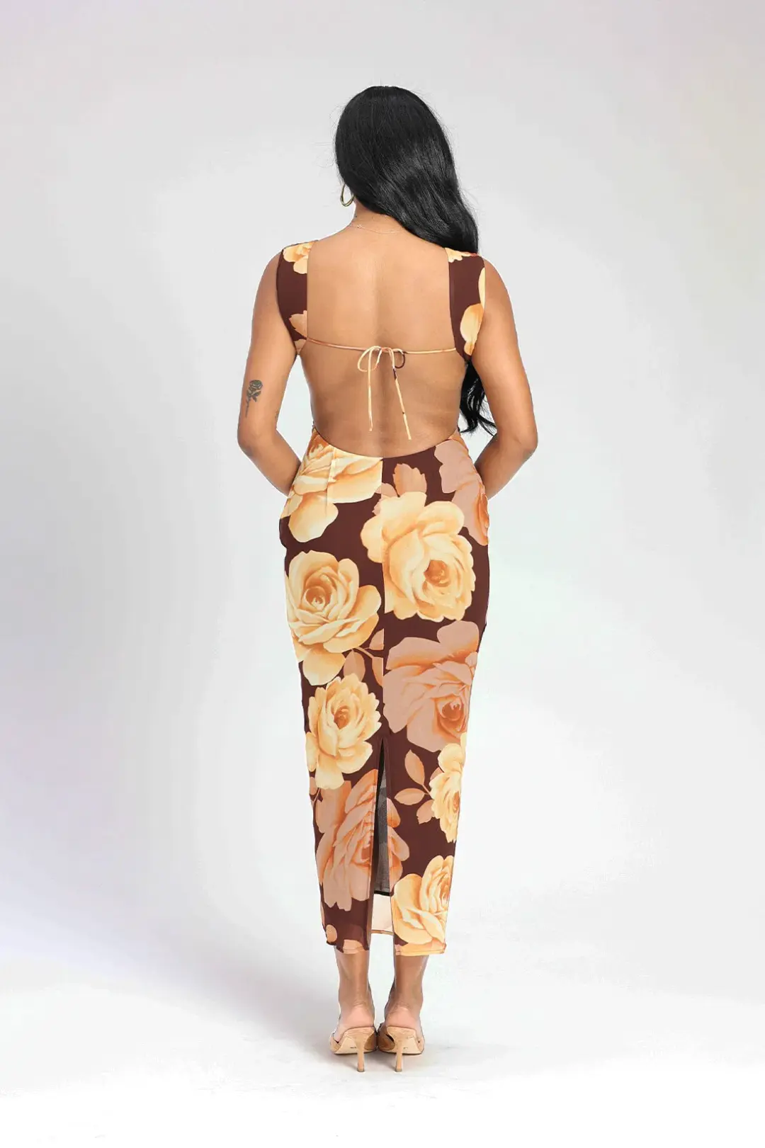 Isabelle Quinn Audrey Midi Dress Maple Floral Size 12 for rent on The Volte - main image