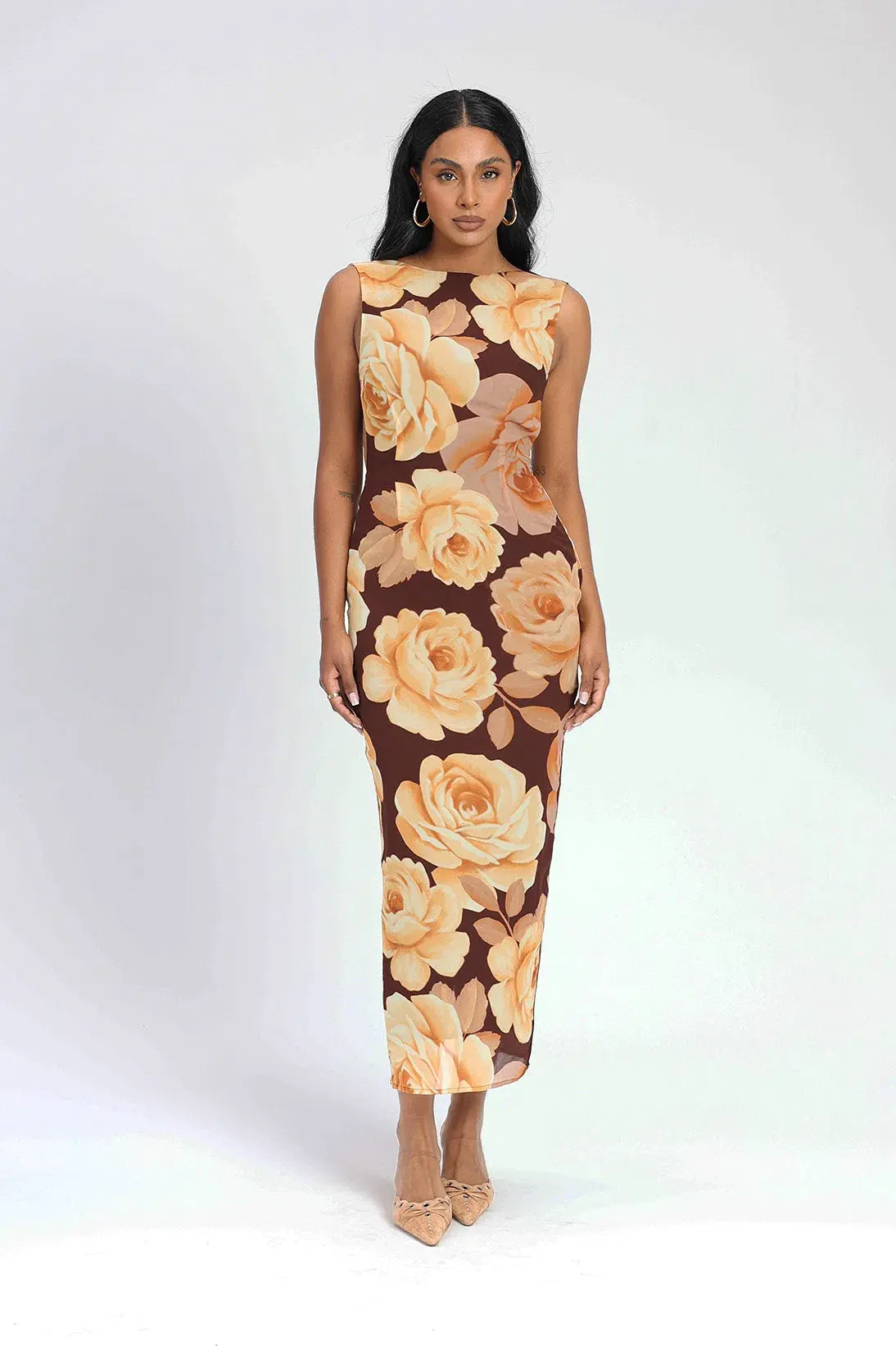 Isabelle Quinn Audrey Midi Dress Maple Floral Size 12 - Image 1