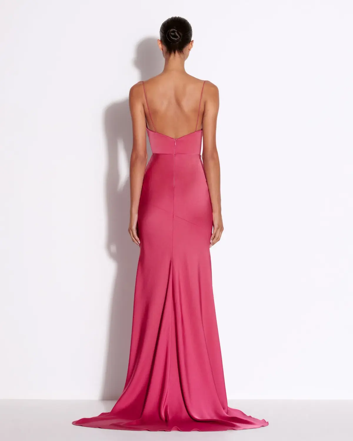 Alex Perry Bikini Cowl Drape Gown In Satin Pink Size 6 - Image 2