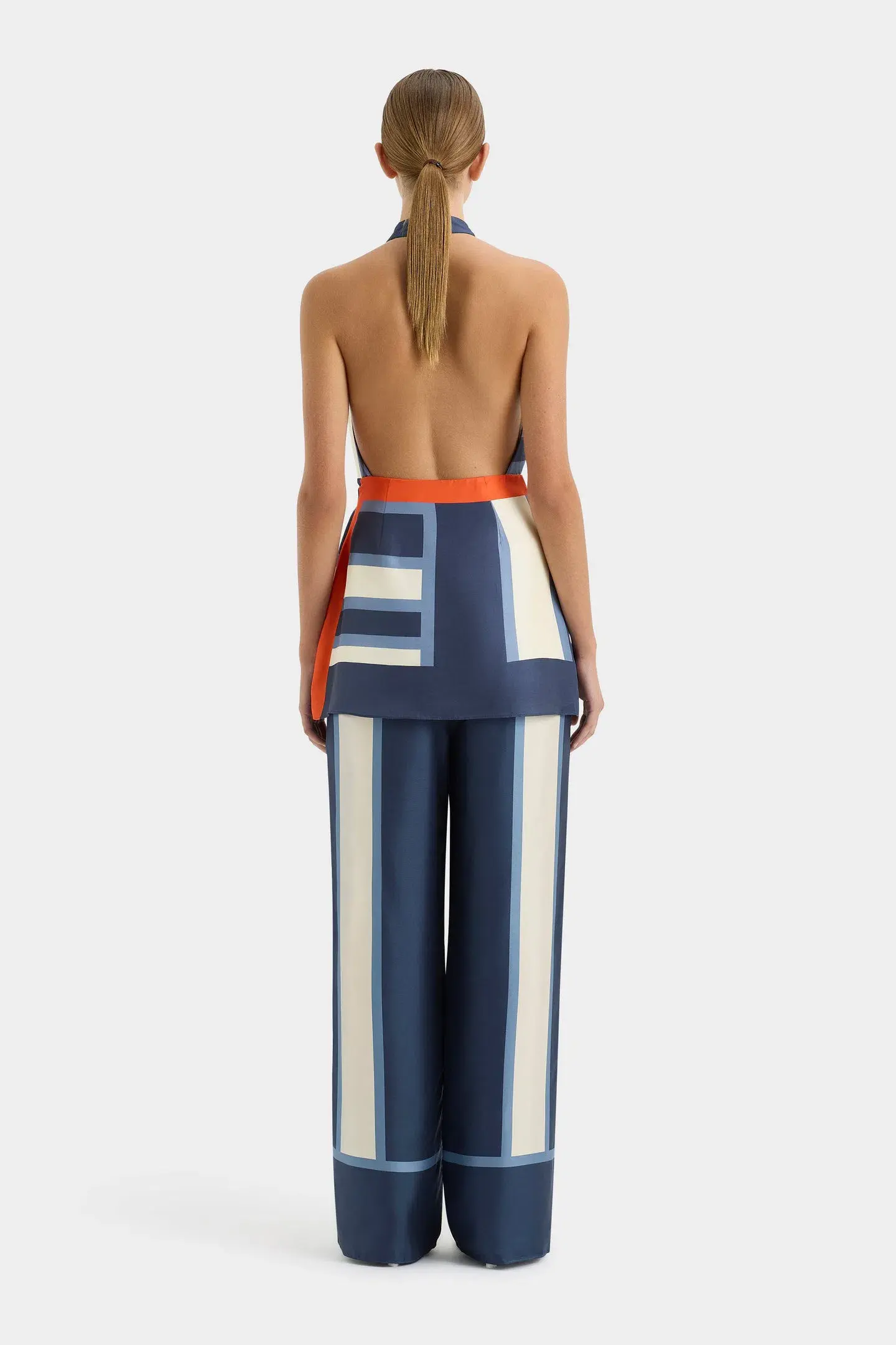 Sir the Label Dazed Wrap Halter Mini and Relaxed Pant Set in Studio Print Size 10 - Image 2
