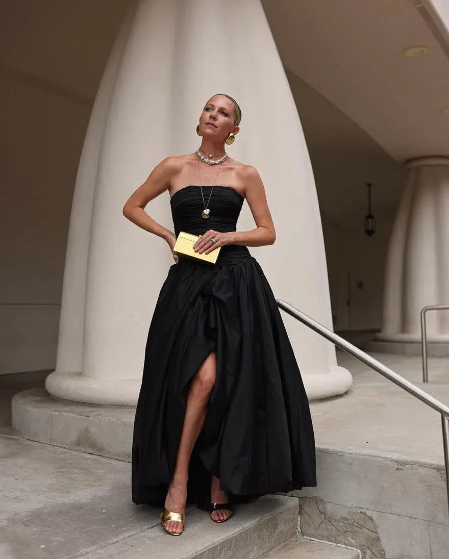 Aje Violette Bubble Hem Maxi Dress Black Size 8 - Image 1