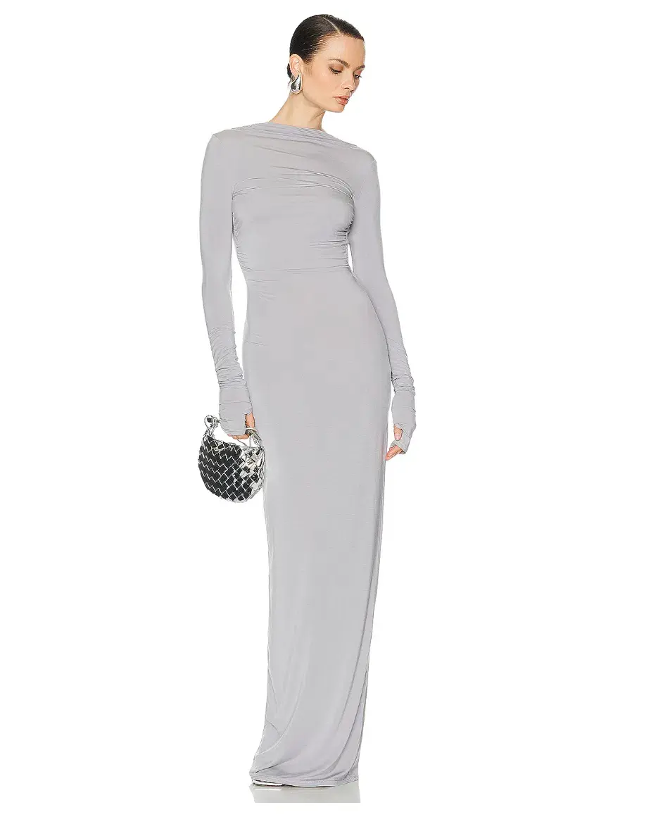 Helsa Jersey Backless Maxi Dress Grey Size 8  - Image 5