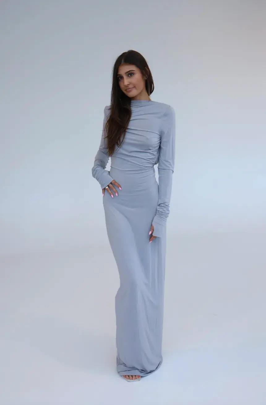Helsa Jersey Backless Maxi Dress Grey Size 8  - Image 2