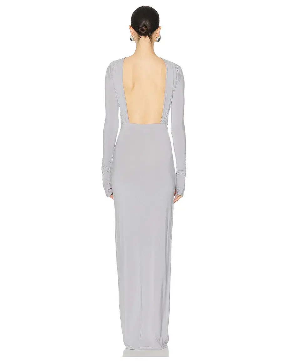 Helsa Jersey Backless Maxi Dress Grey Size 8  - Image 7