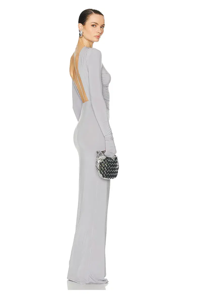Helsa Jersey Backless Maxi Dress Grey Size 8  - Image 6