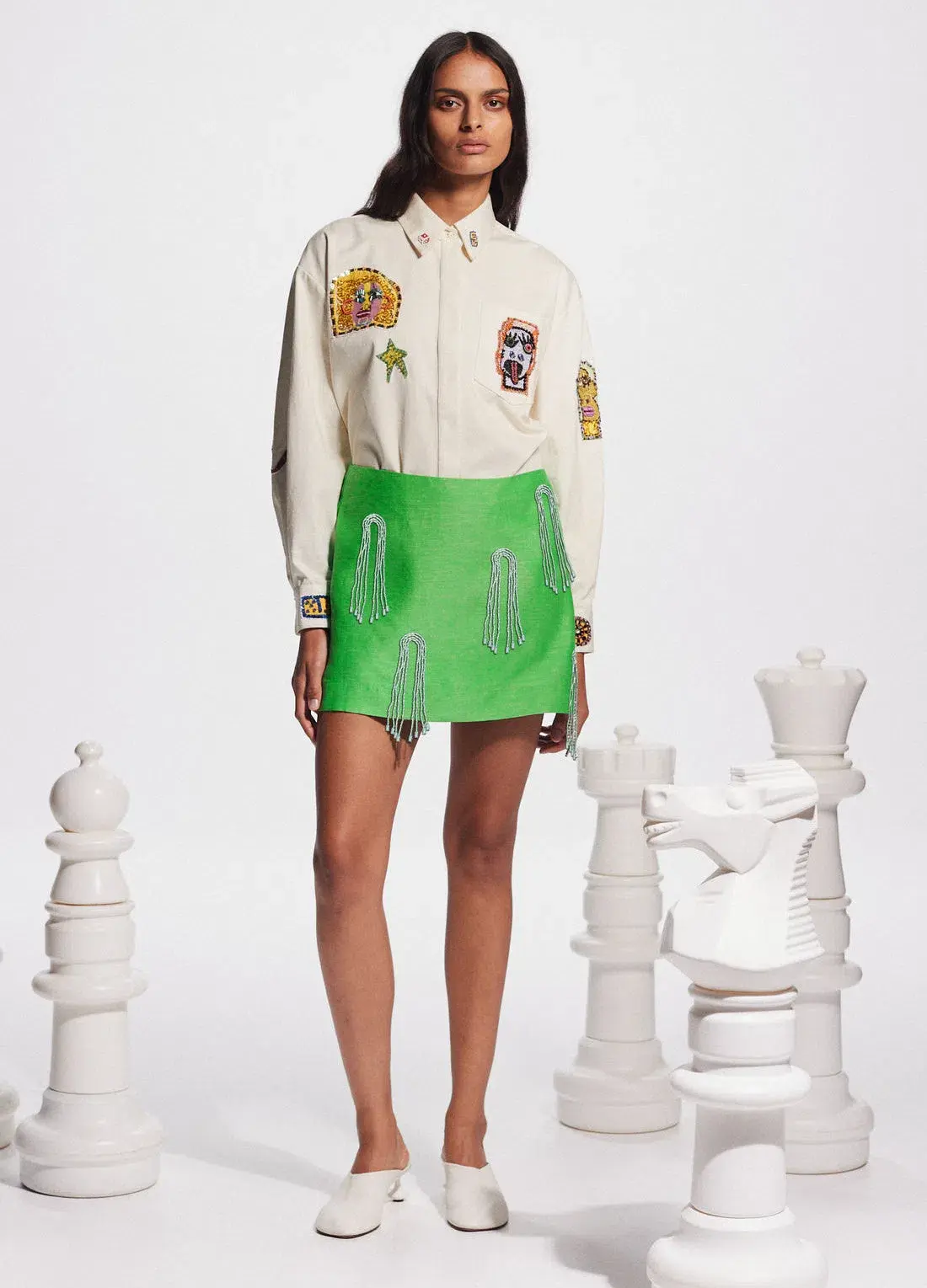 Alemais Dazzle Mini Skirt Green Size 8 - Image 1