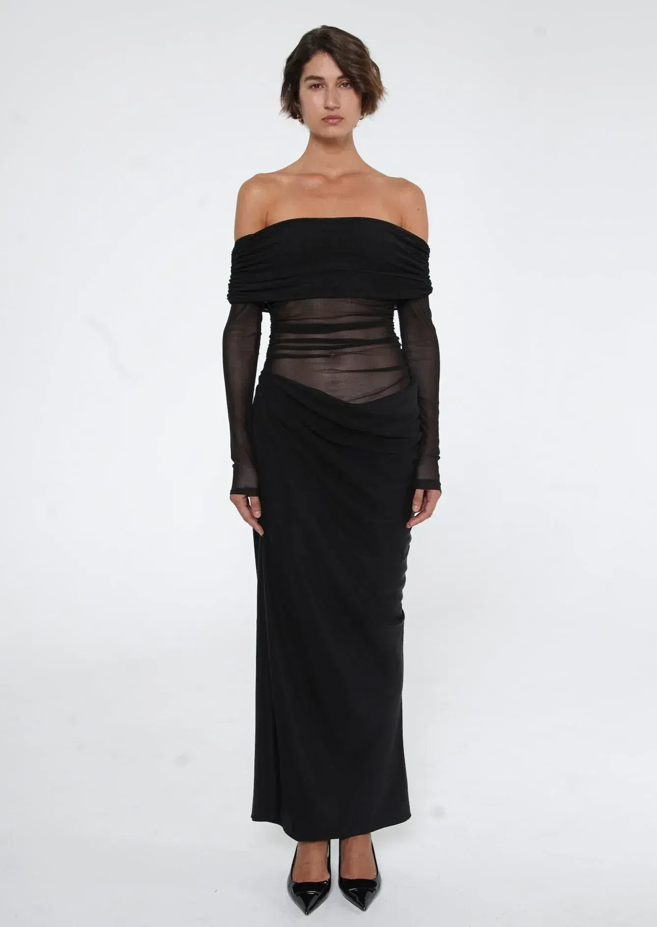 Benni Yasmin Off-Shoulder Maxi Dress Black Size 8 - Image 1