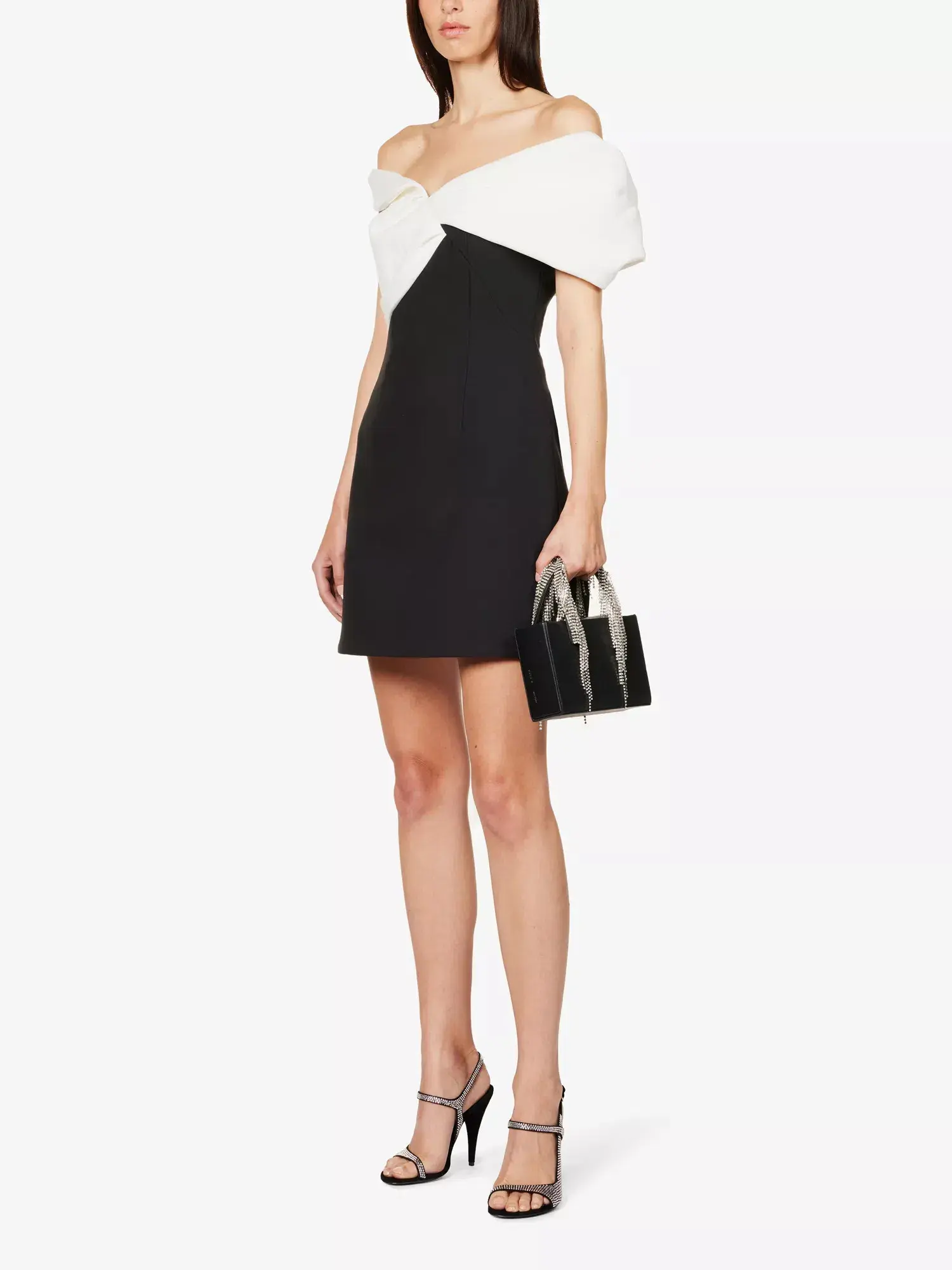 Rachel Gilbert Matteo Asymmetrical Mini Dress Black/White Size 1 / AU 8 - Image 2