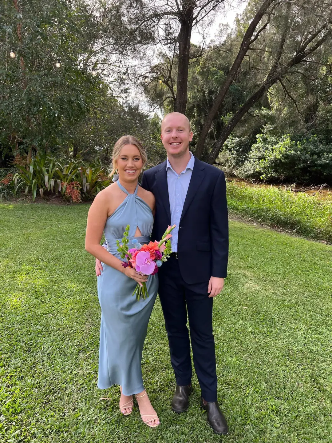 Shona Joy Luxe Gathered Halter Midi Dress in Azure Size 8  for rent on The Volte - main image