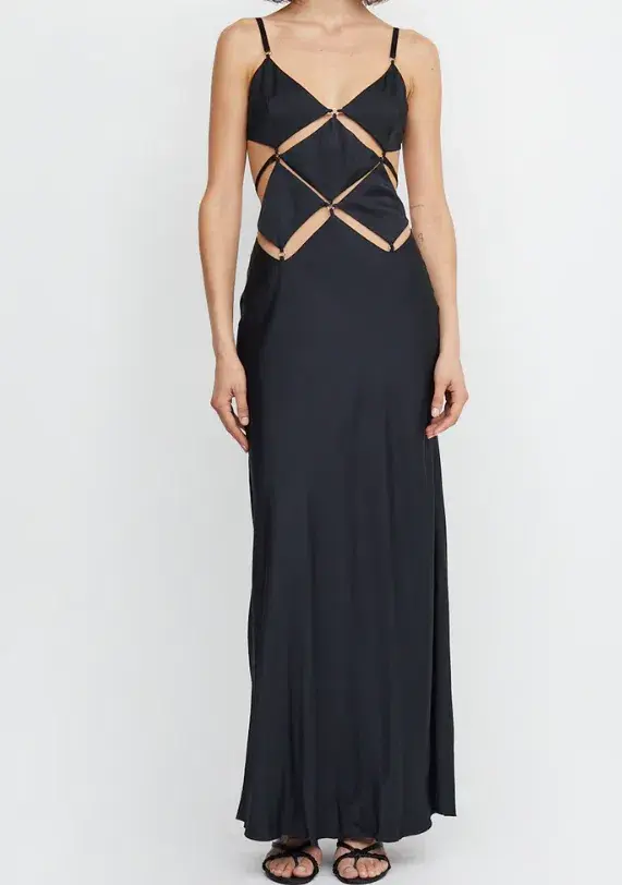 Bec & Bridge Diamond Days Strap Maxi Dress Black Size 6 - Image 6