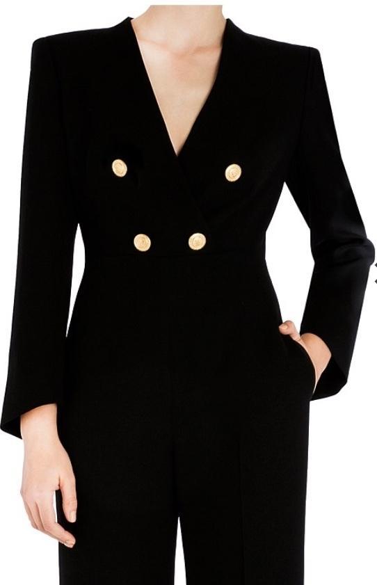 Carla Zampatti Onyx Military Precision Jumpsuit Black Size 12 - Image 5