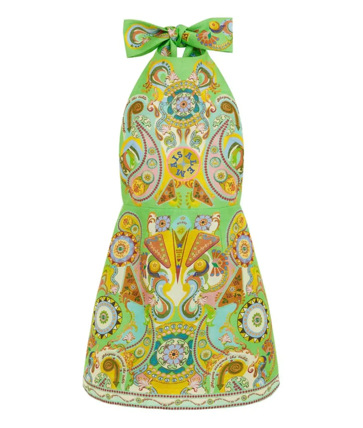 Alemais Pinball Mini Dress Green Print Size 8 - Image 3