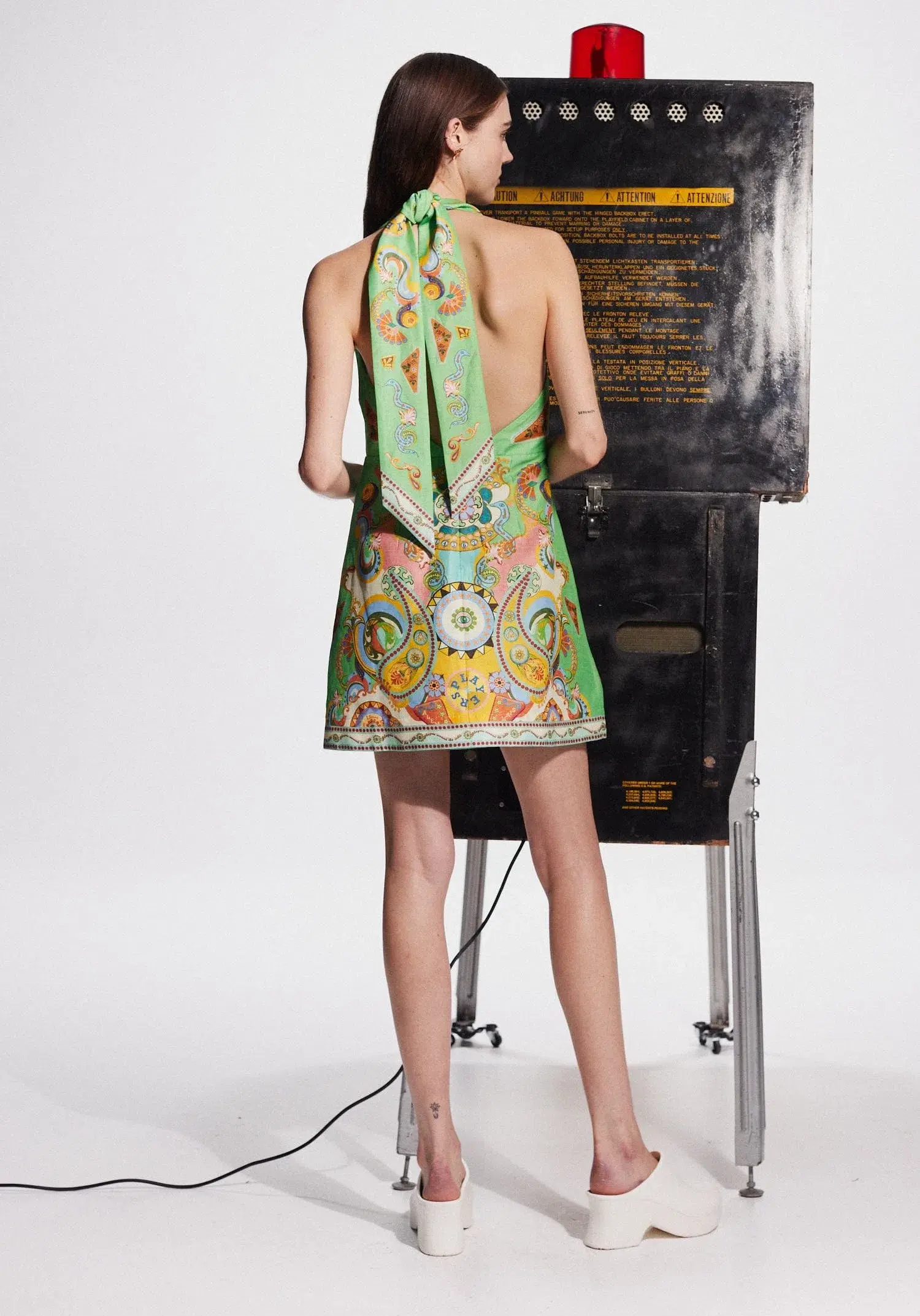 Alemais Pinball Mini Dress Green Print Size 8 - Image 2