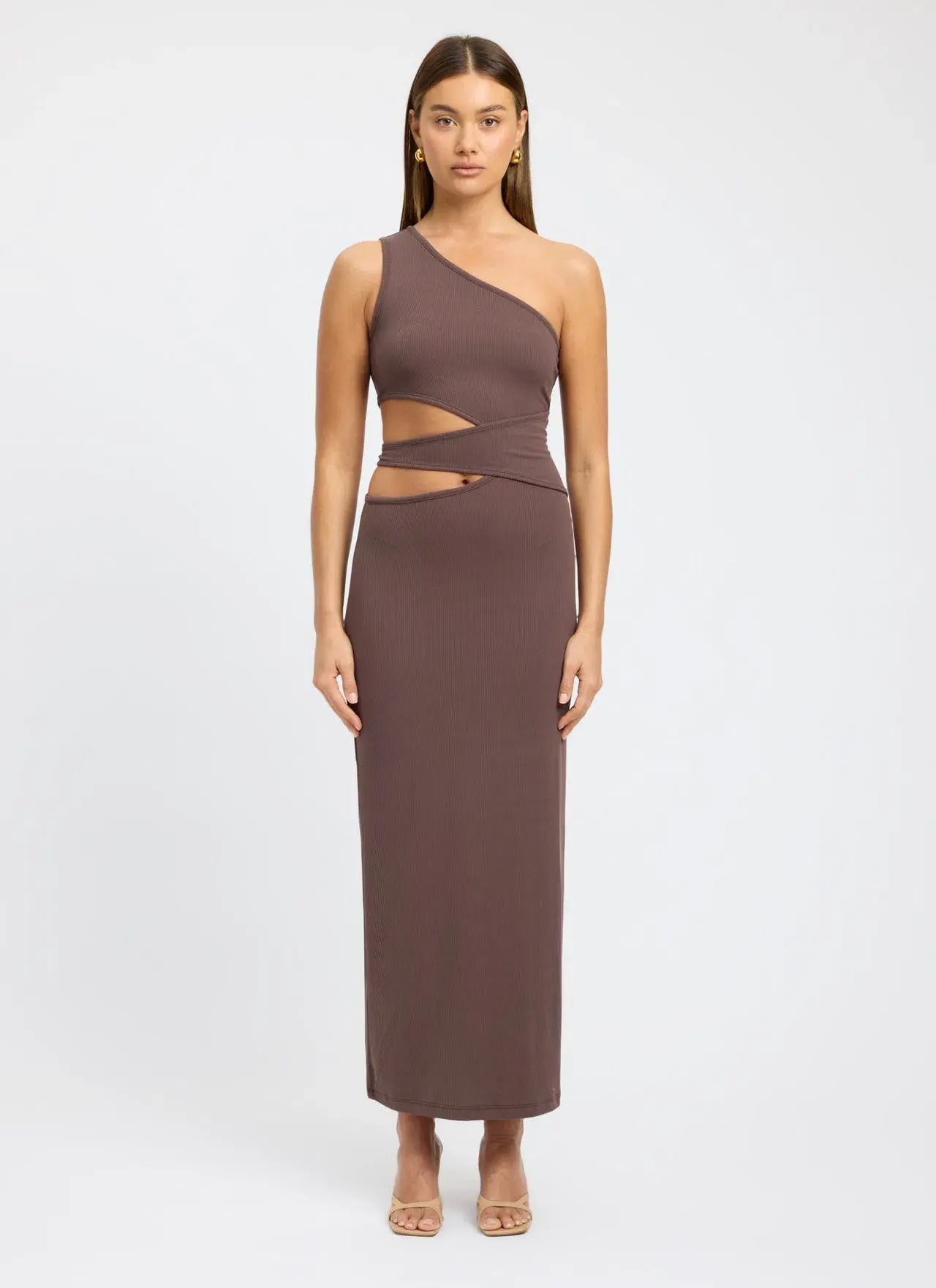Kookai Faye Maxi Dress Dark Chocolate Brown Size 38 / AU 10 - Image 1