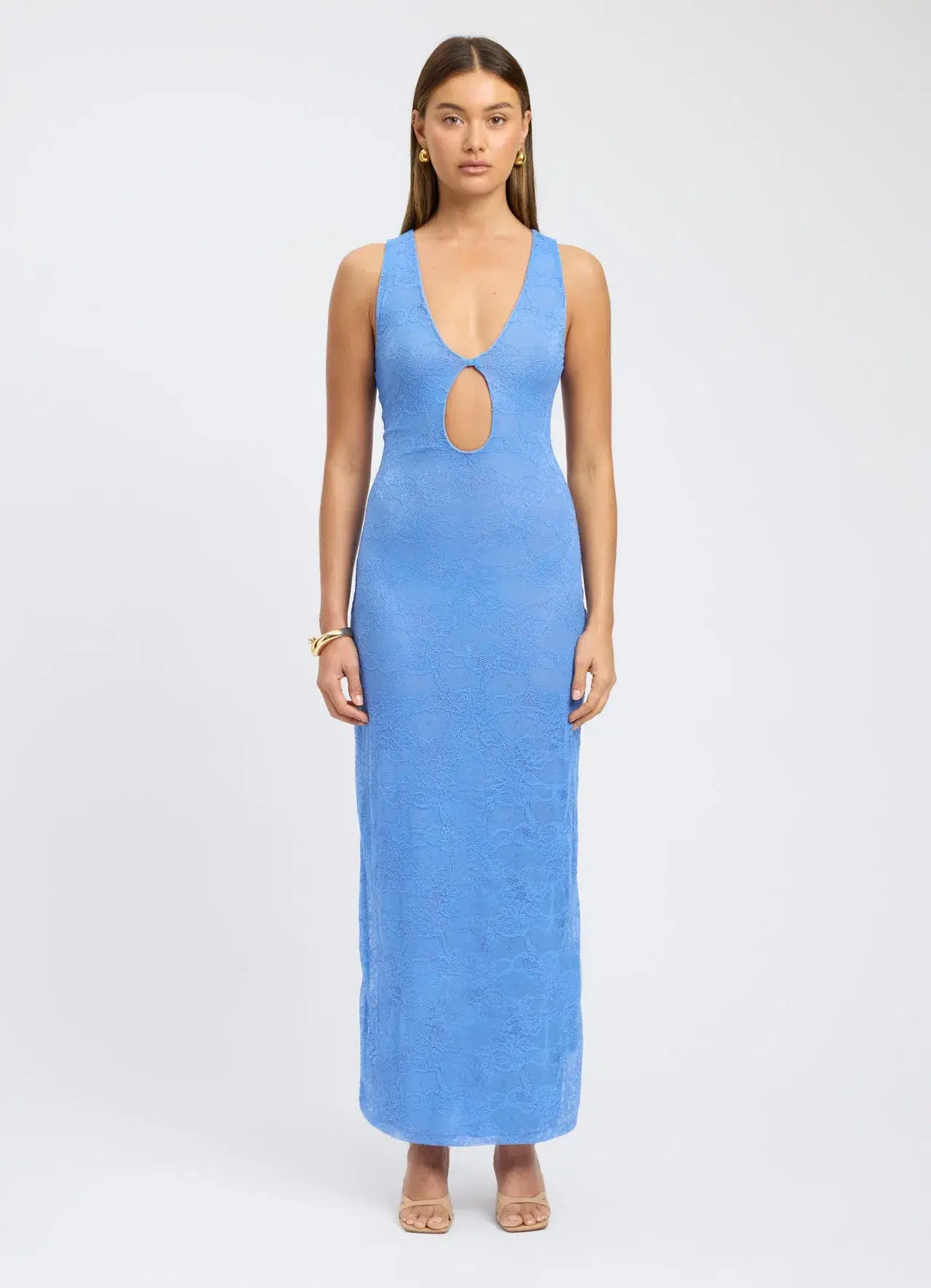 Kookai Camilla Deep Vee Dress Hydrangea Blue Size M / AU 10 - Image 1