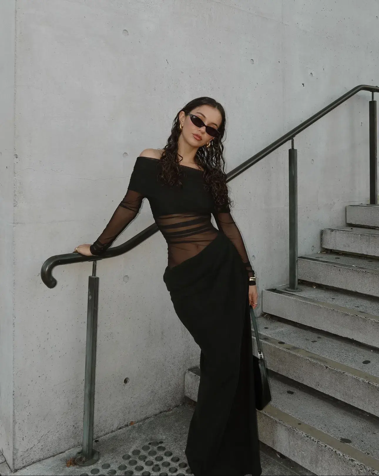 Benni Yasmin Off Shoulder Maxi Dress Black Size 8 - Image 3