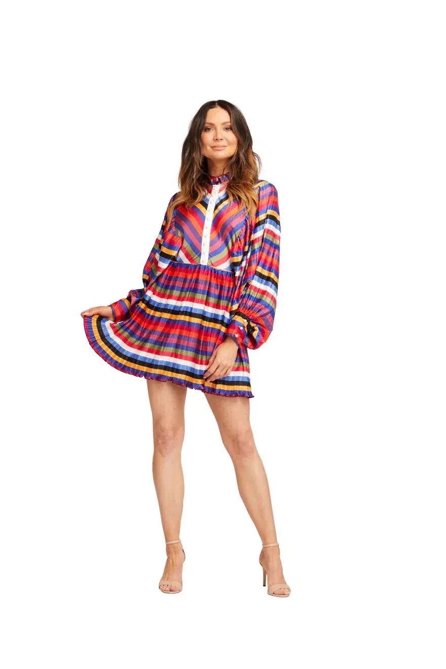 Elliatt Sodality Striped Dress Multi Size AU 8 - Image 1