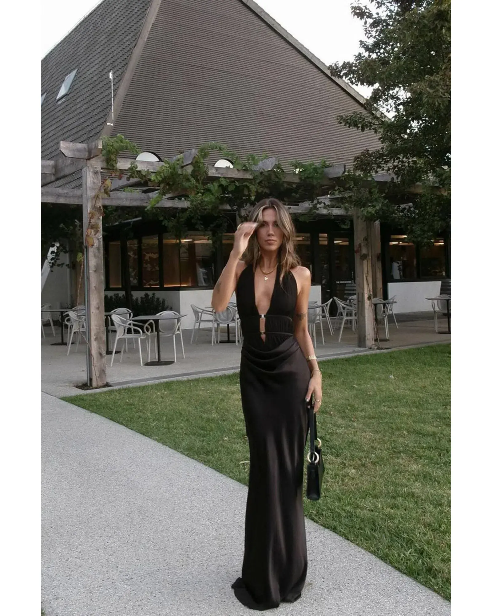 Misha Celine Maxi Dress Black Size 8 - Image 3