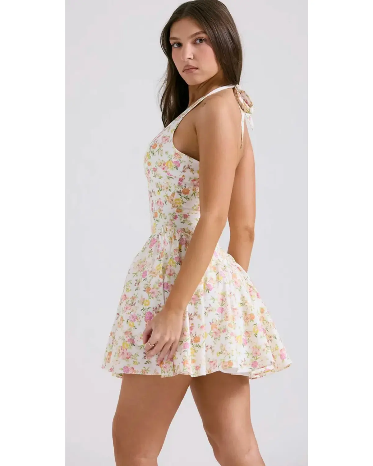 House of CB Valentia Dress Ivory Meadow Print Size AU 8 - Image 3