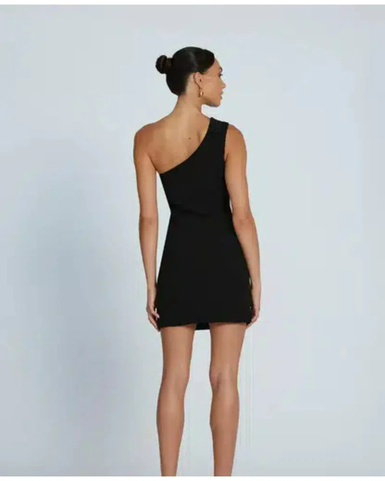 By Johnny Wave One Shoulder Mini Dress Black Size AU 8 - Image 3